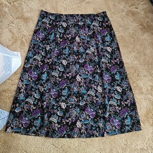 Floral Black and Purple Women's Skirt